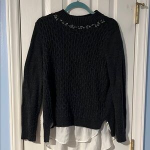 Simply Vera Vera Wang Black Blouse with Embellished Neckline